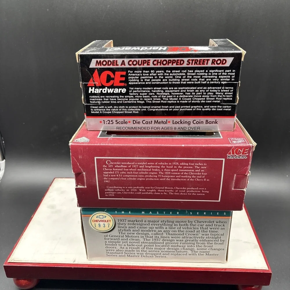 ACE Hardware Ertl Spec Cast Diecast Coin Banks Lot of 5 NIB Model A Chevy